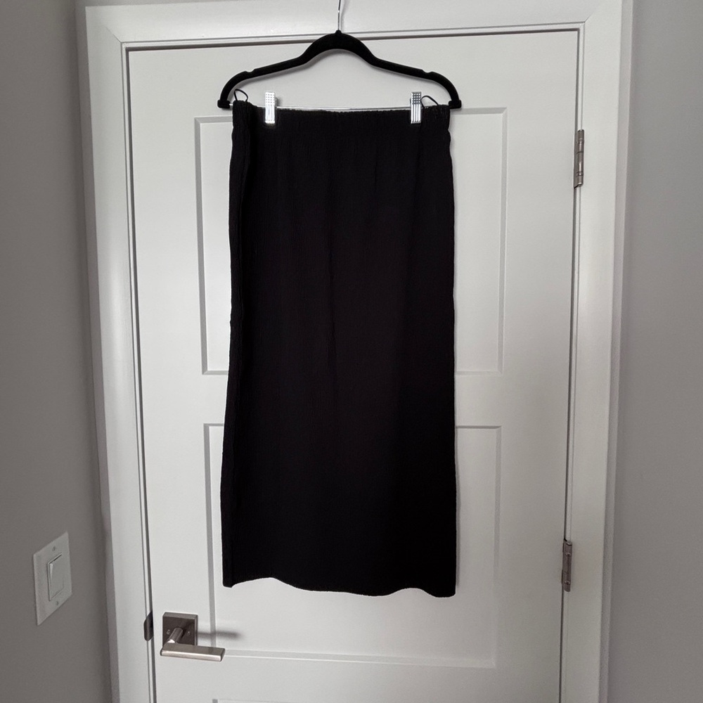 Black Midi Pencil Skirt for Work
